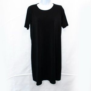 Asos Maternity Back Pleated Shift Dress Women 6 Black Short Sleeve Keyhole Q09